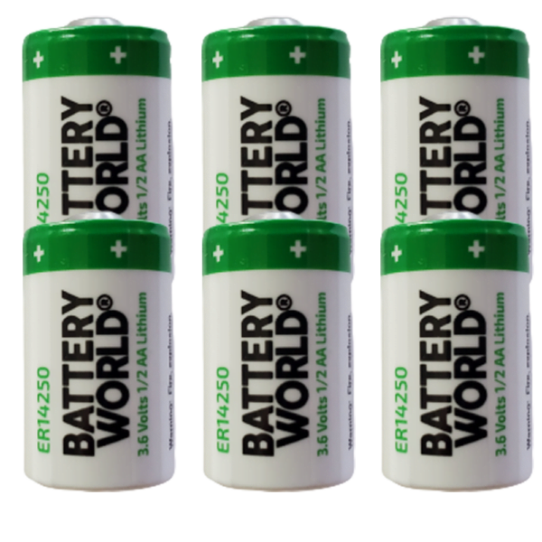 6x Tadiran TL-5101/S ER14250 LS14250 ER3S TL-2150 1/2AA STD 3.6V Meter Lithium Battery