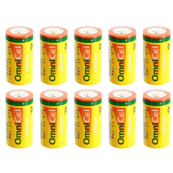 10x OmniCel ER26500HD 3.6V Sz C Lithium Standard Terminal Battery Backup