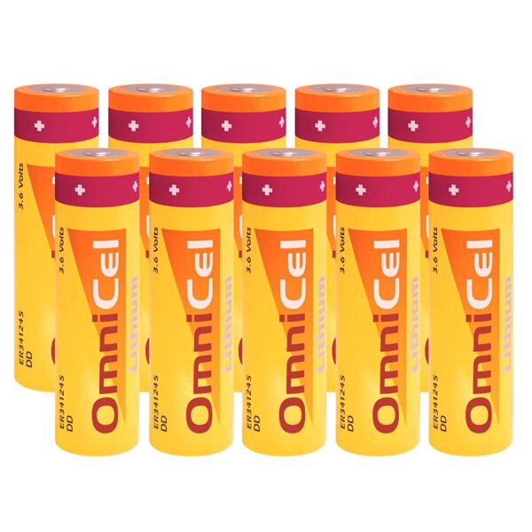 10x OmniCel ER341245 3.6V 35Ah Sz DD Lithium Standard Battery RFID AMR