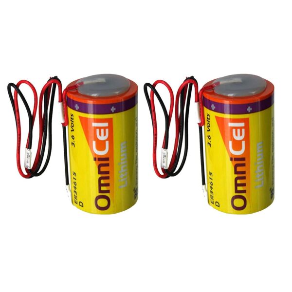 2X OmniCel ER34615 3.6V 19Ah Sz D Lithium Battery Wire Leads Utility Telematics