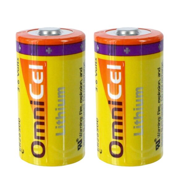 2x OmniCel ER26500 3.6V 8.5Ah Sz C Lithium Button Top Battery RFID Beacons AMR
