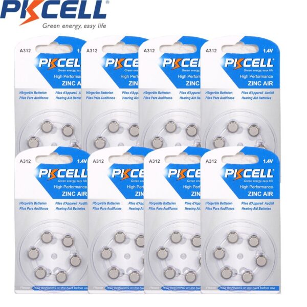 48 Pcs A312 P312 Size 312 1.4V Hearing Aid Batteries