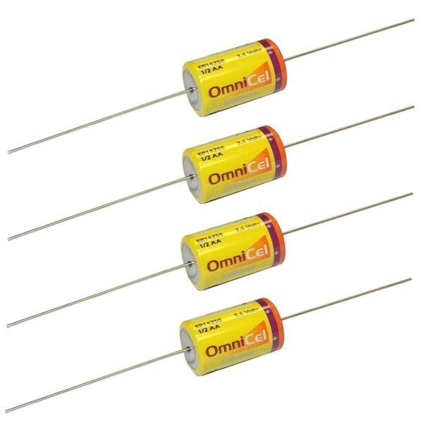 4X OmniCel ER14250 3.6V 1/2AA Lithium Battery Axial Pins Tracking Backup AMR