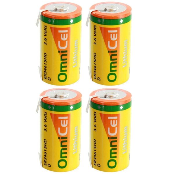 4X OmniCel ER34615HD/T High Drain Lithium Thionyl Chloride Battery