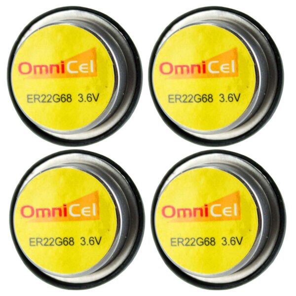 4x OmniCel ER22G68 3.6V 0.4Ah Bel Cell Waffer Lithium Battery Sensors Detectors