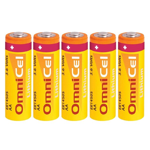5x OmniCel ER14505 3.6V 2400mAh AA Lithium Button Top Battery Respirator Medical