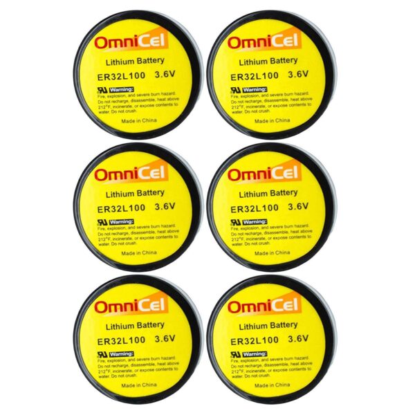 6X OmniCel ER32L100 3.6V 1.7Ah Sz 1/6D Lithium Battery Nickel Pin Military