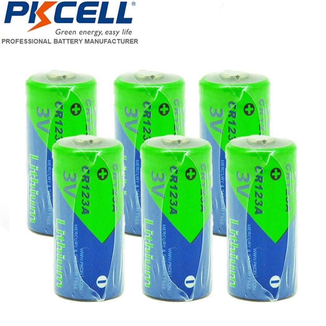 Pkcell 1500mAh 3V CR123A Lithium Battery, Lithium Photo Batteries