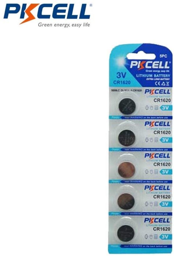 CR1620 3V Lithium Batteries 70mah BR1620 DL1620 ECR1620 Cell Button Coin Battery for Watches Clocks Hearing aids 5 Pack