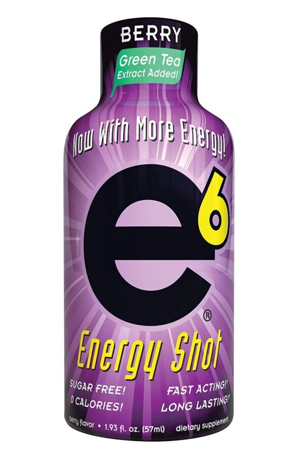 E6 Energy Shot 6-Hour 12-2oz Bottle Pack of Berry