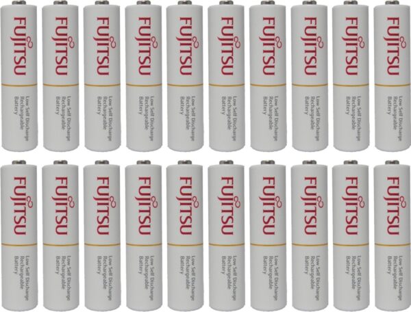 Fujitsu AAA Ready-to-use 2,100 times Rechargeable NiMH 1.2V 800mAh (Min. 750mAh) Made in Japan 20 batteries