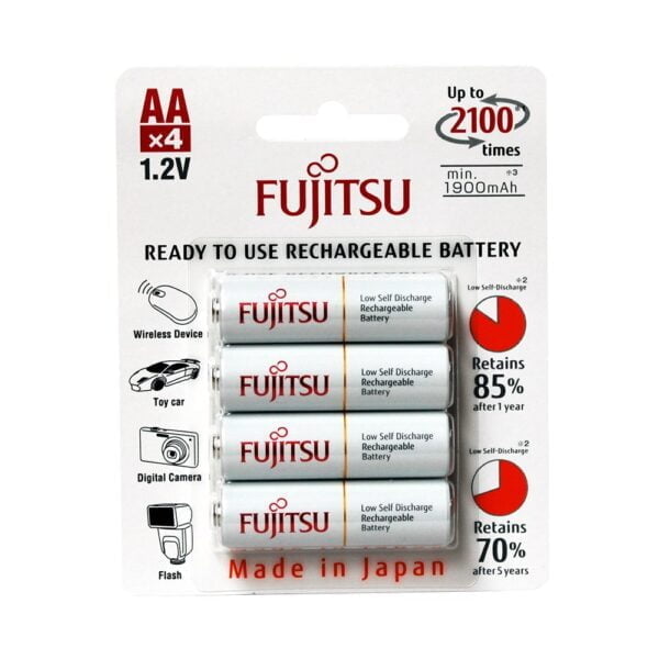 Fujitsu HR-3UTCEX(4B) 4-Pack AA 2100 Cycle Ni-MH Pre-Charged Rechargeable Batteries (Made in Japan)
