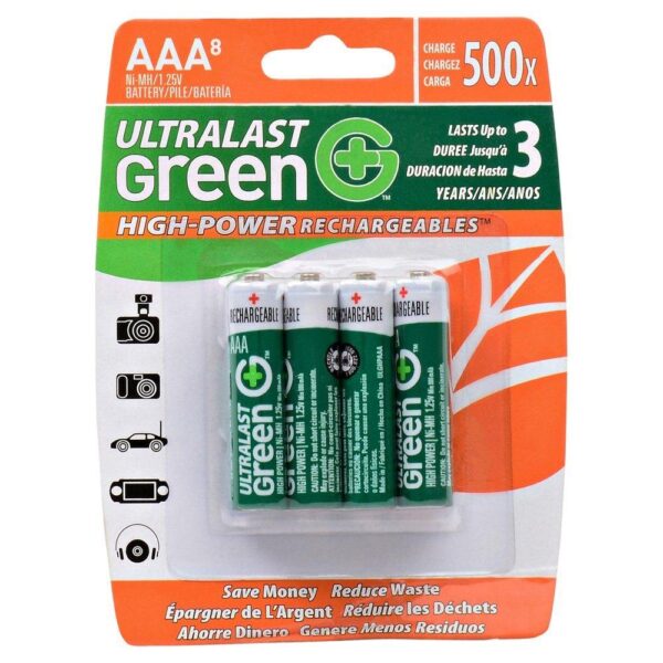 Household Ultralast ULGHP8AAA Nickel Battery 1.2 Volts