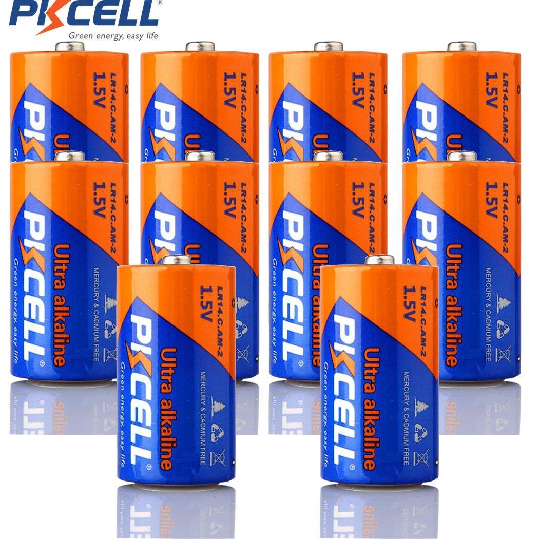 Pkcell LR14-2B 1.5V Alkaline C Size Battery, Pack of 2