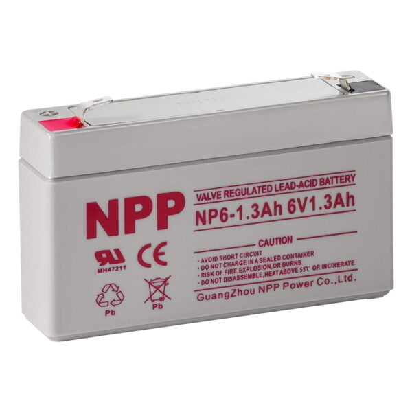 NPP NP6-1.3Ah Rechargeable Sealed Lead Acid 6V 1.3Ah Battery
