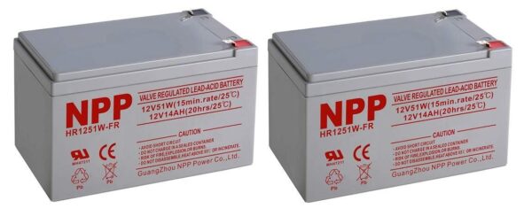 NPPower 12V 14Ah deep Cycle Sealed Lead Acid Recharegable Battery with F2 Style Terminals (2PC)