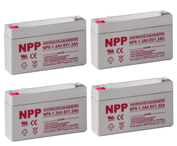 NPPower 6V 1.3Ah 6V 1.3Ah SLA Sealed Lead Acid Battery F1 Style Terminals/（4pcs）