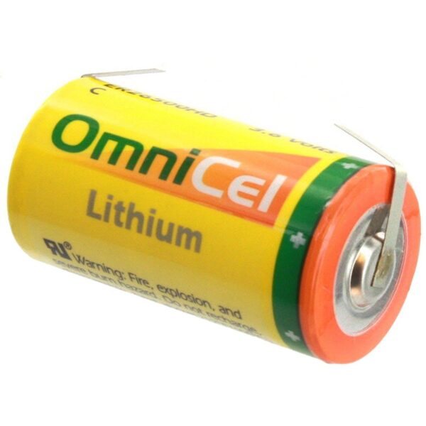 OmniCel ER26500HD 3.6V 6.5Ah Size C Lithium Battery with Tabs