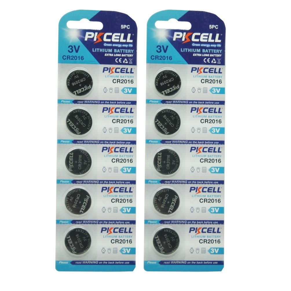 5Pcs PKCELL CR2016 3V Lithium Battery CR 2016 DL2016 LM2016 KCR2016 ECR2016  GPCR For Watch Toy Car Key Button Cell Coin