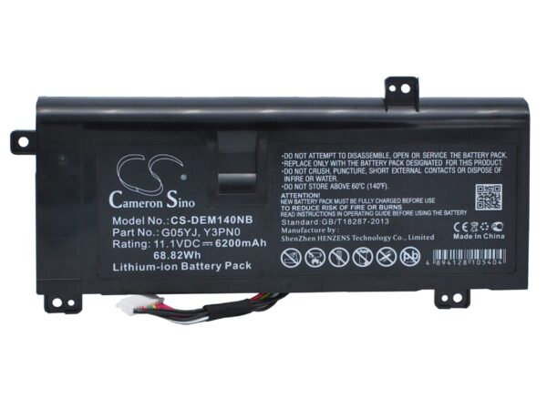 DELL  08X70T, 0G05YJ, 8X70T, G05YJ, GO5YJ, Y3PN0 CS-DEM140NB