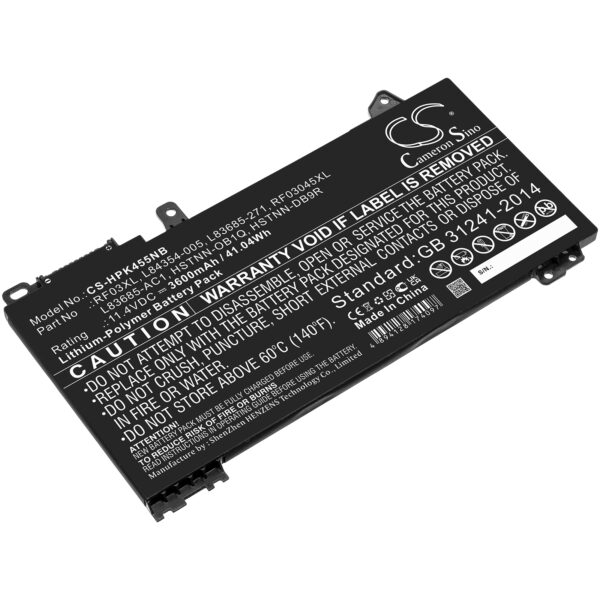 HP  HSTNN-DB9R, HSTNN-OB1Q, L83685-271, L83685-AC1, L84354-005, RF03045XL, RF03XL CS-HPK455NB