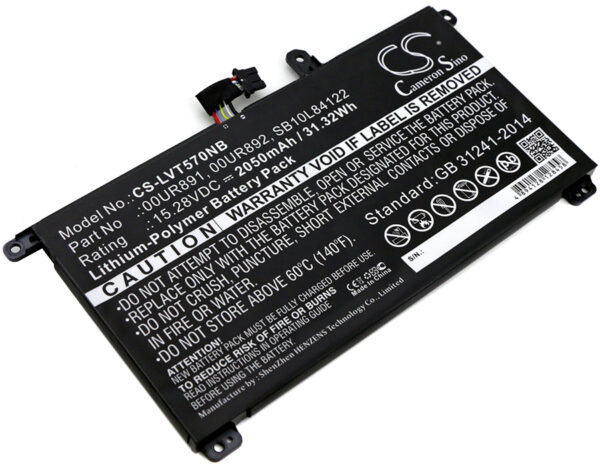 Lenovo  00UR890, 00UR891, 00UR892, 01AV493, SB10L84121, SB10L84122, SB10L84123 CS-LVT570NB