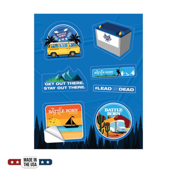 Battle Born Batteries Sticker Sheet (7 Stickers)