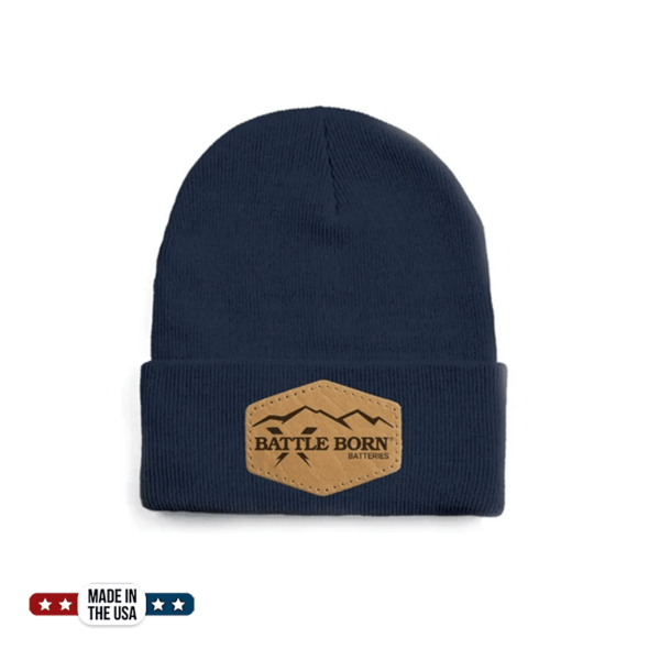 Battle Born Leather Patch Beanie