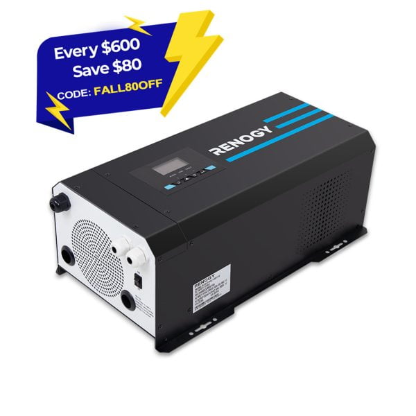 3000W 12V Pure Sine Wave Inverter Charger w/ LCD Display