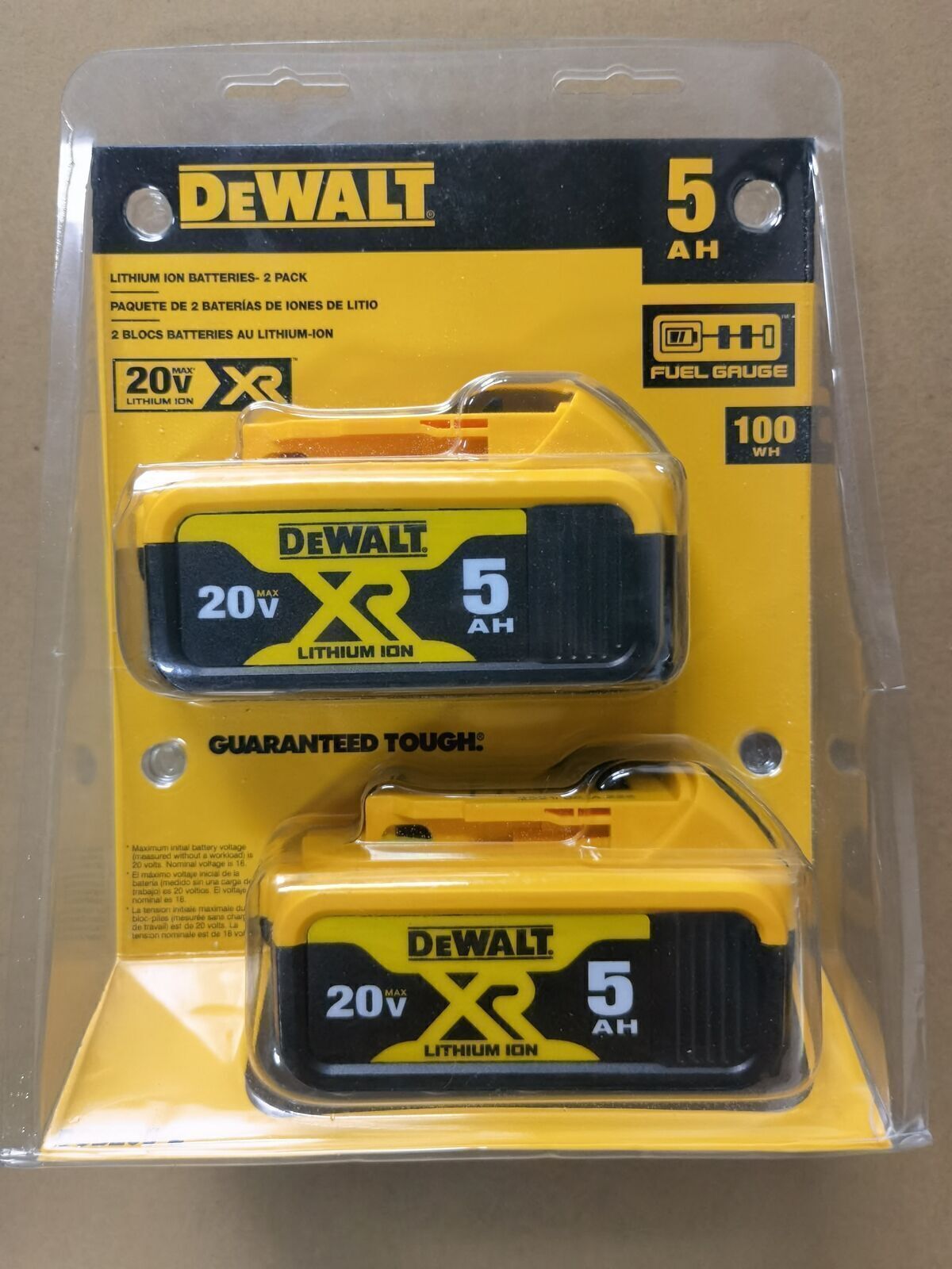 DeWALT Max XR Lithium-Ion 20V 5Ah Battery DCB205 - Two Pack with Charger 