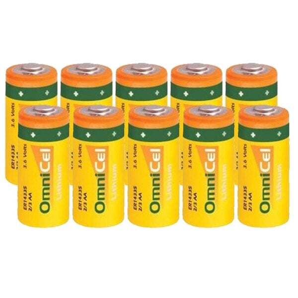 10pc OmniCel ER14335 3.6V 1.65Ah 2/3AA Lithium Button Top Battery RFID AMR