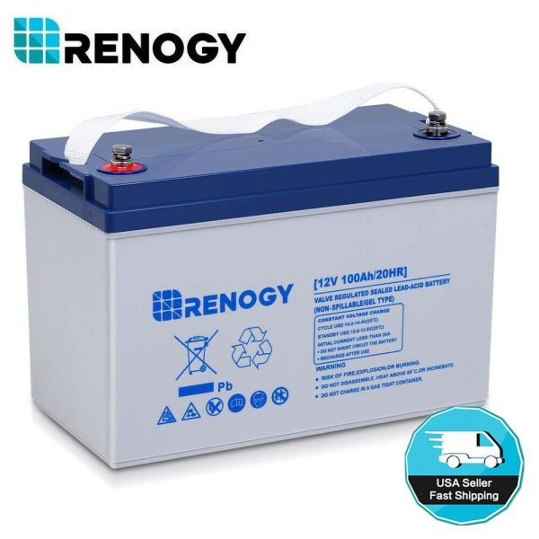 Renogy 100Ah 12 Volt Deep Cycle Hybrid GEL Battery Solar Rechargeable Battery