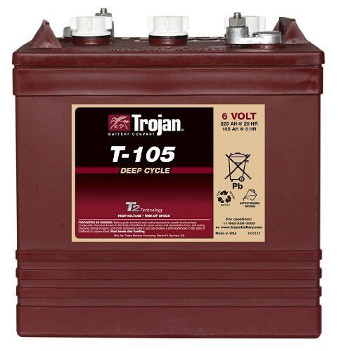 Trojan T 105 6 Volt Golf Cart Battery Rv Marine Solar Deep Cycle