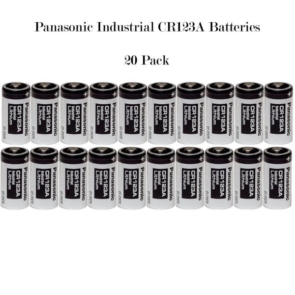 20 Panasonic CR123A 123A Industrial 3V Lithium Batteries