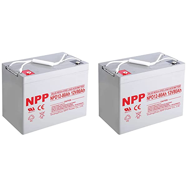 NPP NPD12V 80Ah(2 Pcs 12V 80Ah Group 24 AGM Deep Cycle Sealed Lead