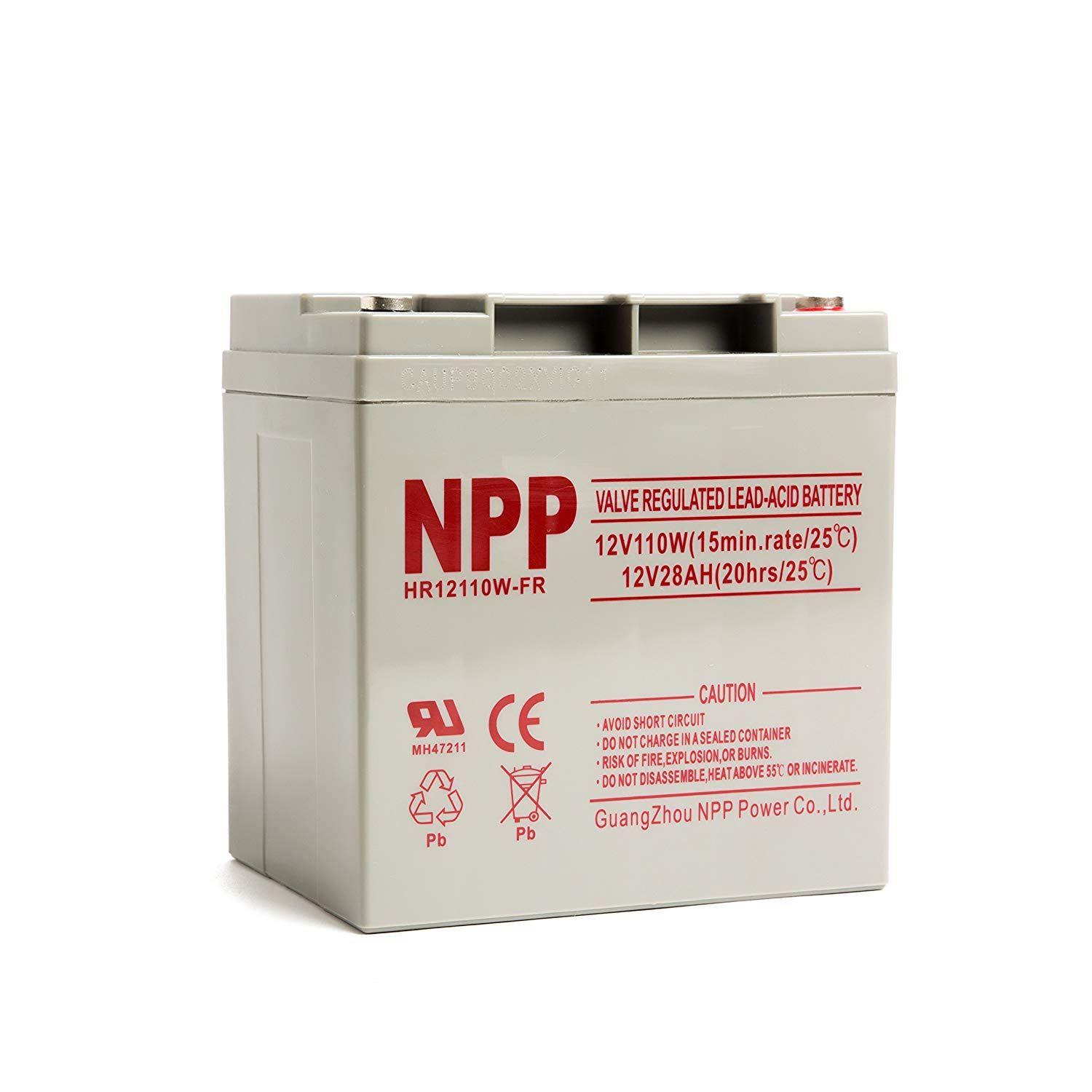 NPP NP12-50Ah Rechargeable AGM Sealed Lead Acid 12V 50Ah Battery with  Button Style Terminals